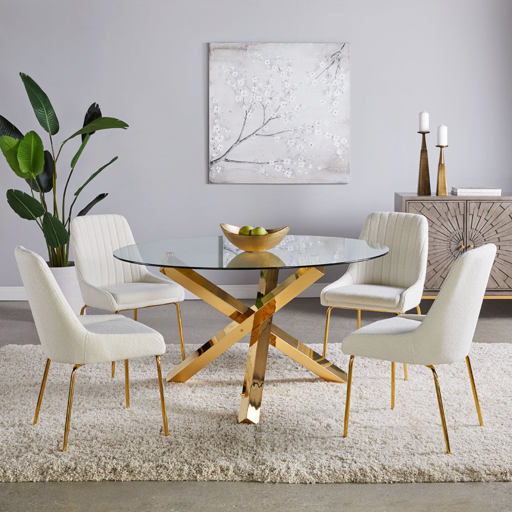 Ellen Round Dining Table Gold