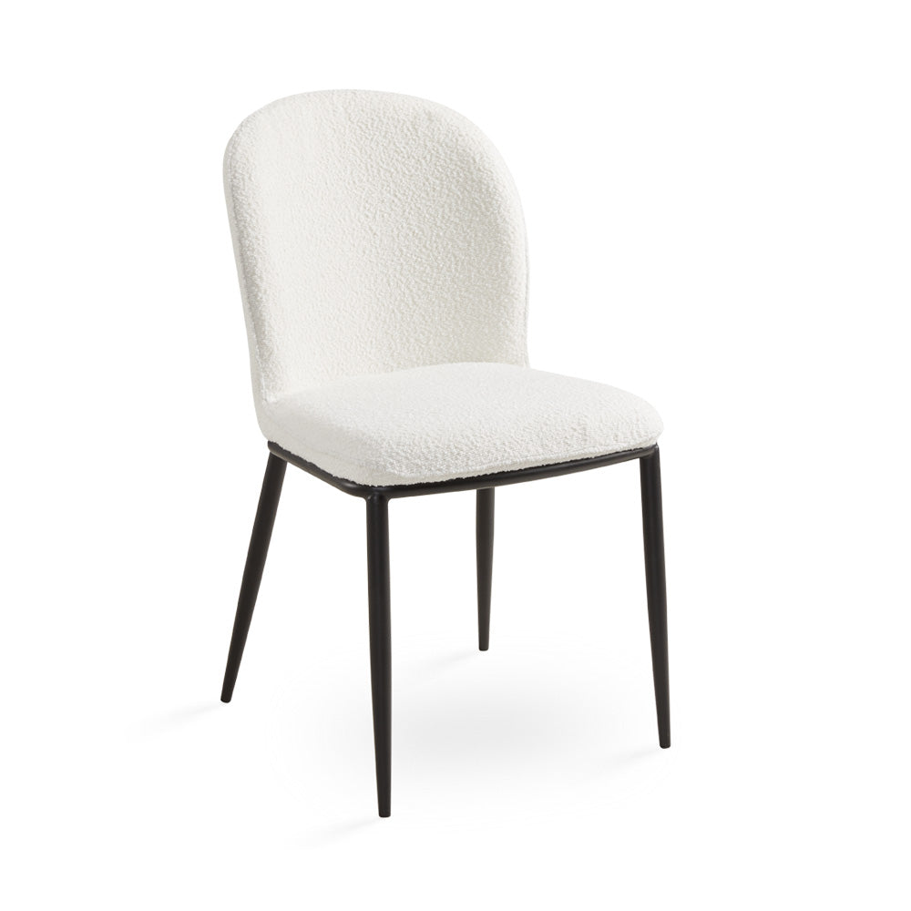 Ansley Dining Chair White Boucle