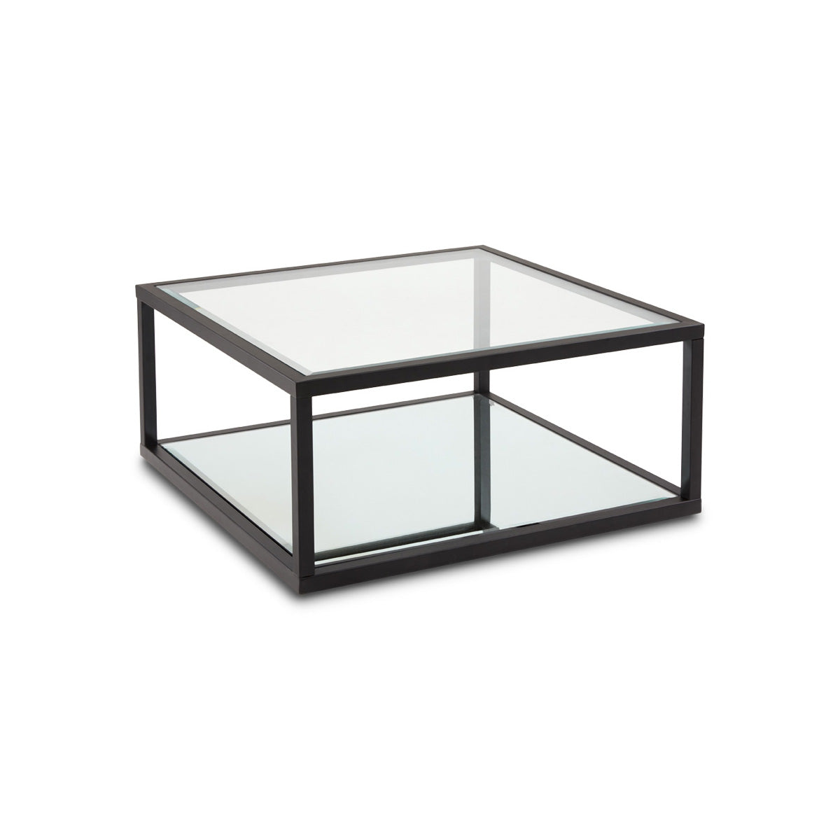 Fabian Square Coffee Table Black Metal Condo Size
