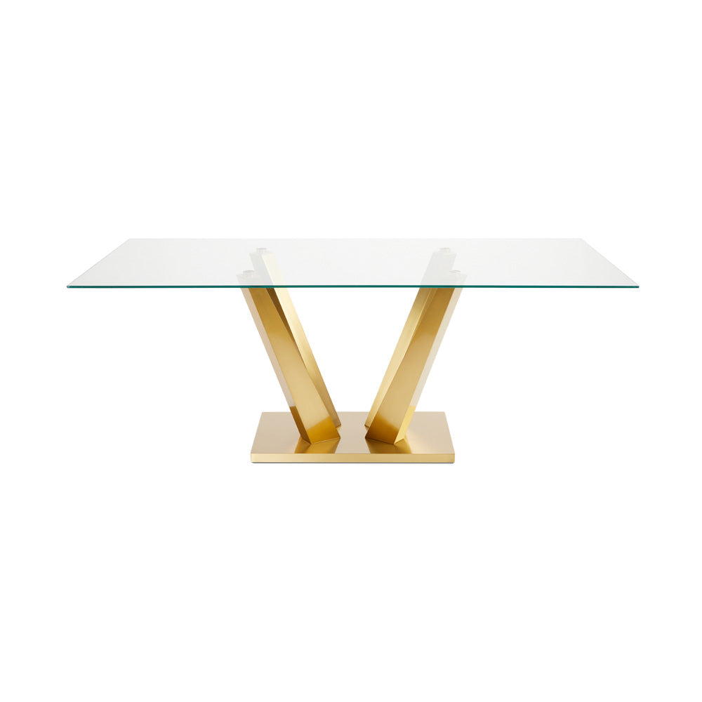 Yvon Dining Table in Gold