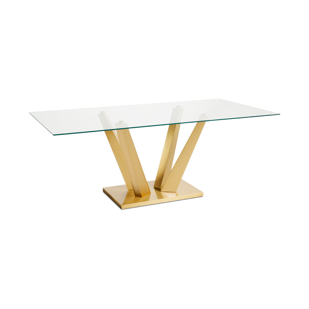 Yvon Dining Table in Gold