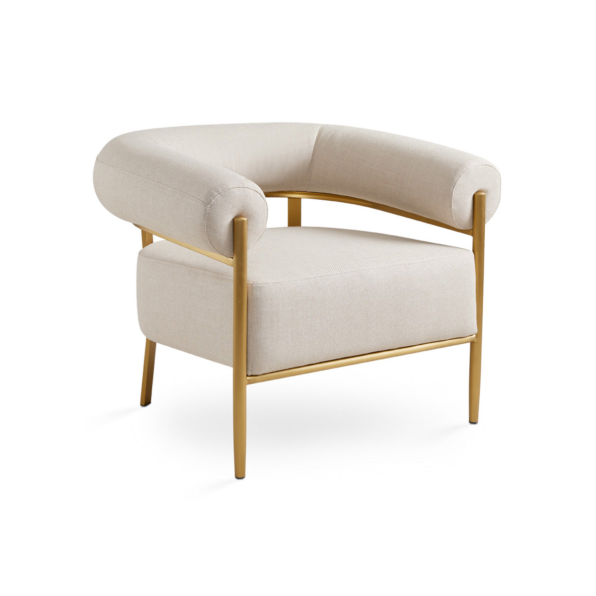 Isabella Accent Chair Taupe with Gold Legs