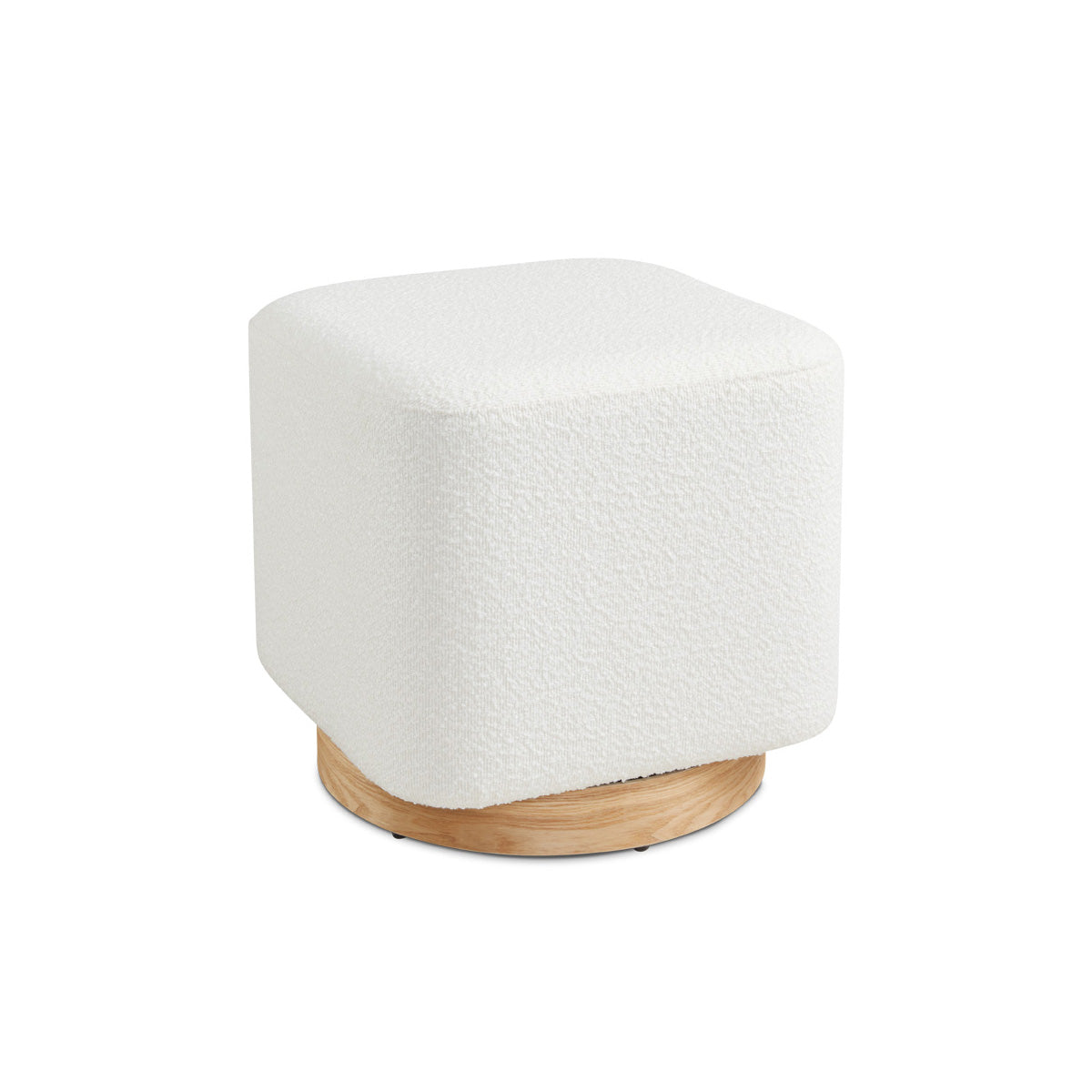Junia Swivel Ottoman Ivory Boucle